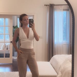 NWT Multi-wear white halter top bodysuit